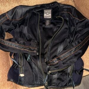 Black leather Harley Davidson coat